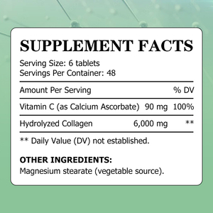 Tabletas de Colágeno con Etiqueta Personalizada, Suplemento Dietético Enriquecido con Vitamina C para Piel, Cabello y Uñas, Fórmula para un Brillo Radiante - Product Image 2