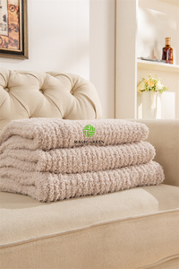 Magic Green Cozy Plain Knit Ultra Soft Cloud <strong>Like</strong> Zero Defect Quality Fluffy 100% Polyester Thick Stripe Custom Winter <strong>Blanket</strong>