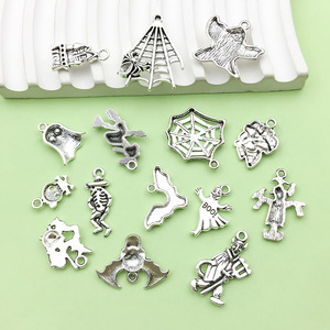 Pendentif breloque Halloween en alliage d'argent antique, formes variées, accessoire de fabrication de bijoux DIY - Product Image 2