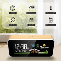 Thermomètre extérieur pour usage domestique, station météo sans fil en plastique, écran LCD, prévisions météorologiques, réveil, design moderne