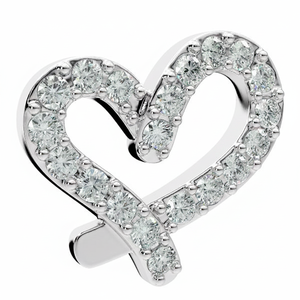 Biojoux Tendance Boucles d'oreilles clous en acier inoxydable 11 mm avec strass en cristal en forme de cœur amusant pour femmes, hypoallergéniques, pour fêtes - Product Image 2