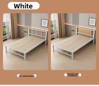 Lit simple minimaliste moderne à cadre en fer pour appartement, dortoir d'étudiant, maison d'hôtes - Lit adulte épaissi