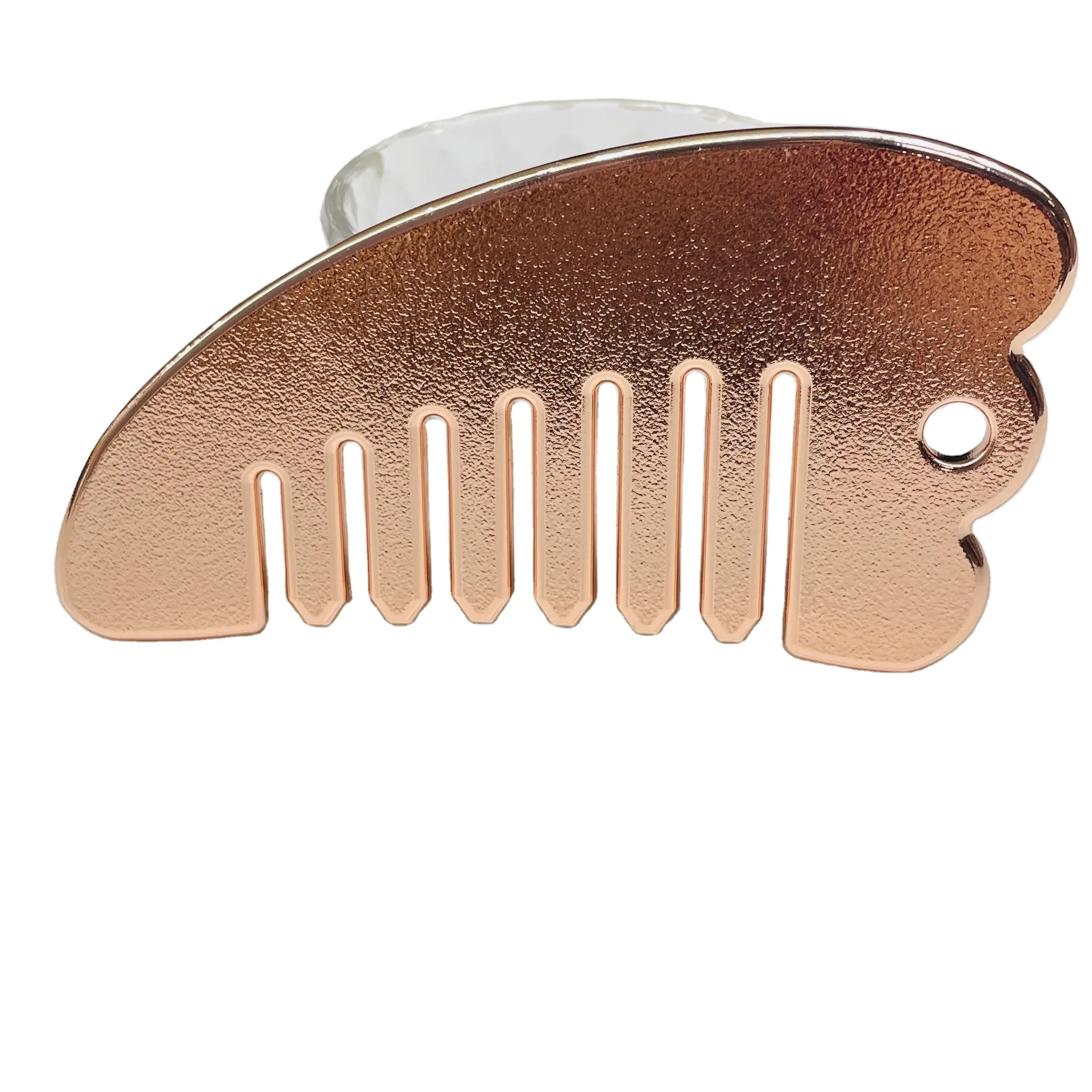 Schönheit Zinklegierung Rose Gold Metallmassagegerät Gua Sha Set Gesichtsmassage Kamm Form Jade-Rolle mit Schachtel