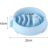 Yommy Bol de Nourrissage Lent en Plastique Solide Arrondi pour Chiens et Chats, Diamètre 22cm, Léger, Durable, Antidérapant, avec Sillons Surélevés