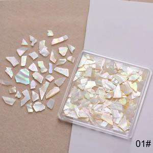 Fantaisie <span class=keywords><strong>Rose</strong></span> Naturel Coquillage Tranches Aurora Bleu Coquille Irrégulière Petit Gravier Conception Nail Flakes Déco - Product Image 4