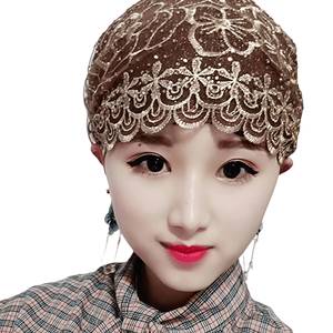 Pañuelo islámico de encaje con perlas para mujer, gorro indio, transpirable, ecológico, para todas las estaciones - Product Image 4