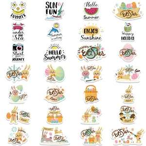 Cartoon holiday small fresh graffiti stickers can be decorated suitcase pen guitar book waterproof explosion wholesale