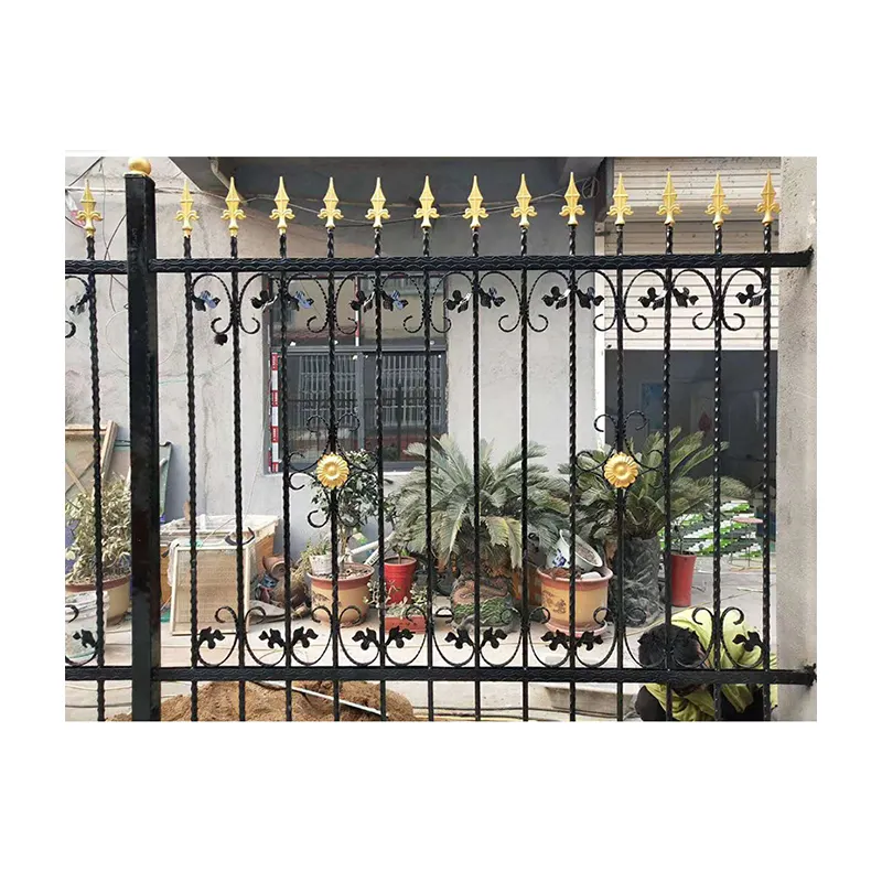 Residential Zinc Steel Metal Powder Coated Spear Top Fence Panel