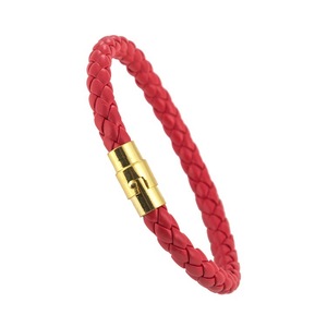 Fashionable Jewelry Men and Women Woven <b>Leather</b> Rope <b>Bracelet</b> with Stainless Steel Magnet Clasp Shape Jewelry - Product Image 4