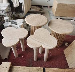 Gran oferta diseñador crema <span class=keywords><strong>Marfil</strong></span> y Rosso Levanto mesa de centro lateral de mármol Natural para decoración Interior de sala de estar - Product Image 2