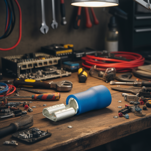 Terminales Planos Aislados Hembra, 100 Unidades Cada Uno, Azules, 6-10 AWG - Product Image 3