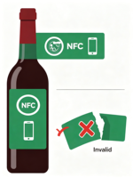 Etiqueta NFC RFID Antimanipulación Desechable con Logotipo Personalizado, Adhesivo Antimanipulación para Botellas de Vino
