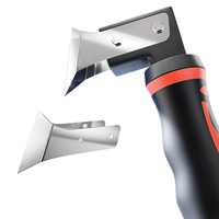 Outil de dépose de mastic en Silicone noir, lame à Angle droit en acier, racloir de calfeutrage avec lame de remplacement