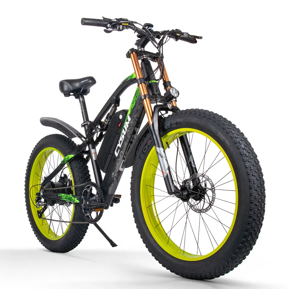 CYSUM CM900 26 inch 48v 1000w 17Ah full suspension fat tire electric beach cruiser ebike europe