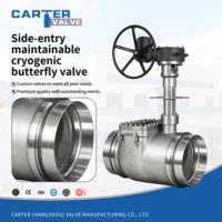 Válvula de Mariposa Triple Offset con Puerto de Inspección Lateral, de Aleación Dúplex, con Brida Tipo Wafer, Accionamiento Manual, Criogénica, para Etileno y GLP, Clase 150, OEM
