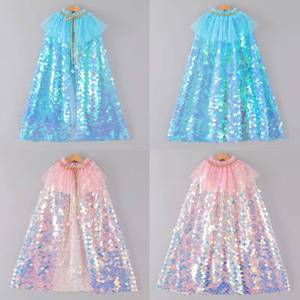 2026 Hot Selling Wholesale Girls Sparkling Cape Party Halloween Carnival Kids Sequin Decor Princess Cloak Performance - Product Image 3