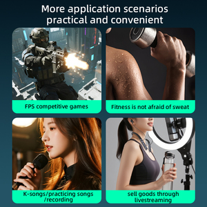 Piva s6w 13mm 2.4G không dây cổ Thể Thao Tai nghe âm nhạc trò chơi Tai nghe enc ai giảm tiếng ồn 150mAh 20 giờ Tuổi thọ pin - Product Image 5