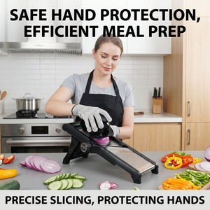 <span class=keywords><strong>Mandoline</strong></span> <span class=keywords><strong>de</strong></span> cuisine réglable avec 5 réglages <span class=keywords><strong>de</strong></span> précision pour la coupe, lames en acier inoxydable, trancheuse alimentaire - Product Image 1