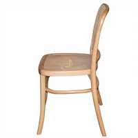 Chaise d'appoint de style scandinave en rotin avec dossier en cannage naturel pour appartement, hôtel boutique et café
