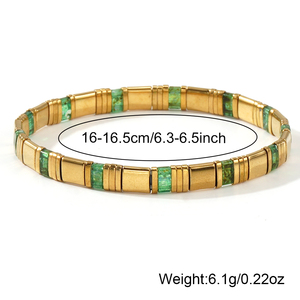 Bracelets en perles de verre multicolores TILA Go2boho pour femmes, bracelets extensibles délicats Go2boho, bijoux de mode en gros - Product Image 4