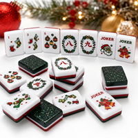 Juego de Fichas de Mahjong de Acrílico de Tres Capas, Calidad Premium, Reverso de Color Sólido, Dragón, Viento, Joker, Flor, Venta al Por Mayor Personalizada