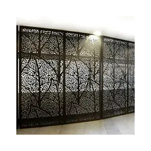 Corte láser de Metal de arte pantalla divisor con pantalla de aluminio Cnc grabado paneles Painel Para Divisoria Corte láser