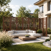 Panneaux composites décoratifs pour clôture de jardin en WPC, avec poteaux en aluminium, faible entretien, taille personnalisée, vente en gros