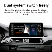 Untuk Mobil BMW Seri 5 F10, Stereo Mobil Android Auto CarPlay, Kamera Mundur, Penyimpanan 64GB, Layar 12.3 inci, Dudukan Dashboard 2DIN Terintegrasi