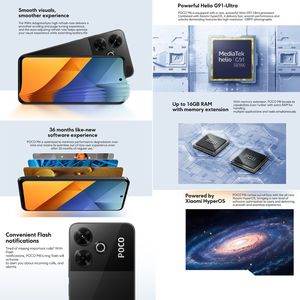 Original <span class=keywords><strong>Xiaomi</strong></span> POCO M6 Global, 8 Go + 256 Go, 6.79 pouces, <span class=keywords><strong>Xiaomi</strong></span> Mi Phone NFC 4G Smartphone Version mondiale avec Google Play - Product Image 4