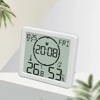 Amazon Крытый большой осыпи ЖК электронные температуры и влажности Цифровой термометр часы Мульти термометром и гигрометром декоративные часы