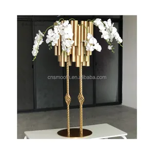 Wedding Supplier Luxury Wedding Centerpieces Table Decorations Gold Metal Flower Stand Display Rack For Wedding Decoration