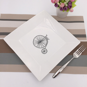 จานสี่เหลี่ยมลายครามสีขาวคุณภาพสูงสไตล์นอร์ดิกพิมพ์ลายตามสั่งเป็นมิตรต่อสิ่งแวดล้อมสำหรับสเต็กบ้าน - Product Image 2