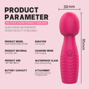 Mini vibrador AV portátil (USB recargable a prueba de agua) 6 velocidades 5 intensidades de pulso para orgasmo de estimulación de coqueteo de mujeres - Product Image 4