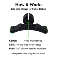 Support de microphone en silicone souple pour violon et violoncelle, clip de fixation pour cordes, absorption des vibrations, accessoire pour micro à condensateur filaire
