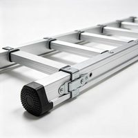 Échelle à triple extension en aluminium, échelle à trois sections, échelle de chantier robuste pour chantier de construction