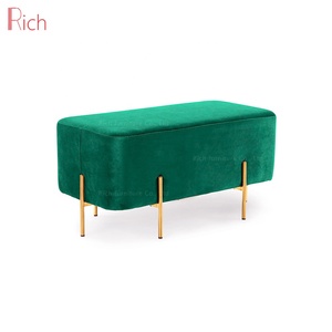 Fábrica al por mayor de muebles para el hogar de Banco de acero inoxidable tela de Taburete PUF Otomano - Product Image 5