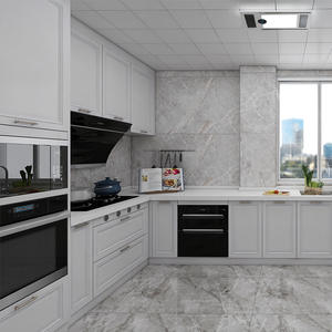 Armoires de cuisine modulaires en bois ignifuges de style moderne et simple, écologiques, sur mesure pour toute la maison, conception 3D, vente directe - Product Image 1