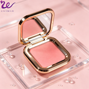 <span class=keywords><strong>Paleta</strong></span> <span class=keywords><strong>de</strong></span> Rubores Compactos en Polvo Prensado, Vegano, Mineral, Altamente Pigmentado, con Logotipo Personalizado al por Mayor, en Formato Cuadrado Dorado, Tono Rosado Sedoso, para Piel Clara - Product Image 3