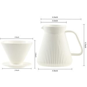 Pour for <strong>V60</strong> Coffee Maker Set 17.5OZ White Cream Home Caf&eacute; Restaurant Camping Paper Coffee Filters <strong>Dripper</strong> for Perfect Coffee - Product Image 4