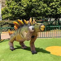 Dinosaure animatronique réaliste personnalisé UNTITREER, télécommandé, marchant, sautant, robotique, Ankylosaure, chien robot, avec fonction de rugissement et LED, pour centre commercial