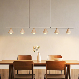 Lampada a Sospensione Retrò in Travertino <span class=keywords><strong>Giallo</strong></span> per Isola Cucina, <span class=keywords><strong>Lampadario</strong></span> Lineare Wabi-Sabi per Sala Artigianale e Bar - Product Image 5