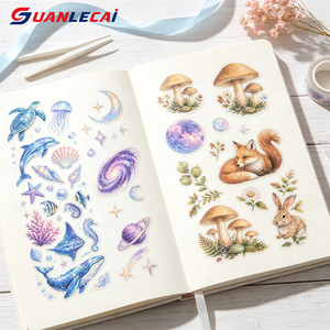 สติกเกอร์ใสแบบกำหนดเองน่ารักสไตล์คาวาอิแบบติดเองสำหรับสมุดภาพ สมุดบันทึก กันน้ำ ทนต่อการขีดข่วน ฉลากแบบด้าน - Product Image 5