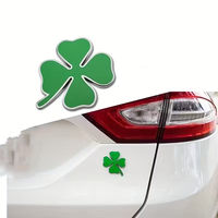 Emblème de décoration de voiture trèfle à quatre feuilles porte-bonheur avec autocollant 3M, emblème de logo en alliage métallique personnalisé, autocollants