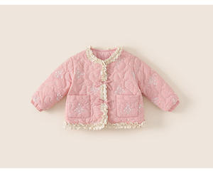 Haute qualité exquise broderie enfants <span class=keywords><strong>manteau</strong></span> hiver bébé doux dentelle épais coton vêtements enfants veste filles vêtements d'extérieur - Product Image 5