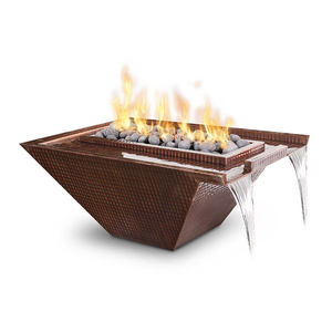 يتميز حريق الحديقة والمياه في الهواء الطلق Corten Steel Gas Waterfall Bowl Bowl - Product Image 5