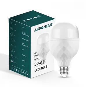 AKKO STAR Alto Desempenho Lumen Driver Led Lâmpada T Forma Iluminação Excelente Casa 6500K E27 T Tipo Lâmpada Led