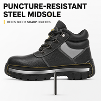 Bottes de sécurité basses en cuir de vachette imperméables pour l'été, avec embout en acier, semelle intermédiaire en acier anti-perforation et semelle en PU double densité, pour usine