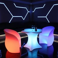 Ensemble de 2 fauteuils d'appoint modernes éclairés pour hôtel, restaurant, salon, boîte de nuit
