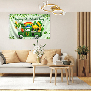 ธงสามเหลี่ยมสองด้านขนาด 3*5 ฟุต สำหรับวันเซนต์แพทริก ผลิตด้วยเทคนิคการพิมพ์ดิจิทัล เหมาะสำหรับตกแต่งลานกลางแจ้ง - Product Image 1