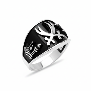 Swords Design Ottoman <b>Rings</b> Authentic <b>Men</b> <b>Ring</b> Wholesale Turkish Handmade 925 <b>Sterling</b> <b>Silver</b> - Product Image 2